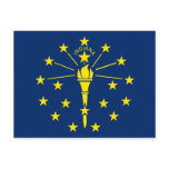 Postcard with Flag of Indiana State - USA