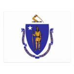 Postcard with Flag of Massachusetts State - USA