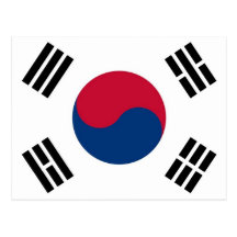 Postcard with Flag of South Korea