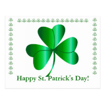 Postcard with Shamrock, St. Patrick's Day Greeting