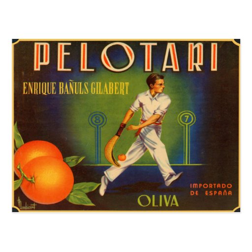 Postcard with Spanish Crate Label Print for Olives Zazzle