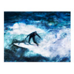 Postcard with Surfing Motif