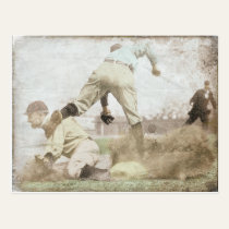 Postcard with Vintage Baseball Print postcards
