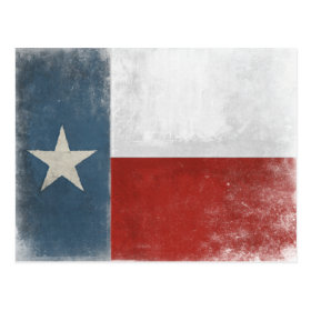 Postcard with Vintage Distressed Texas Flag