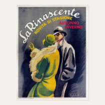 Postcard with Vintage Italian Fashion Print postcards