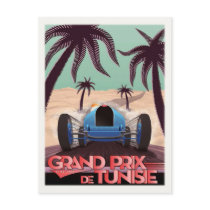 Postcard With Vintage Racing Poster