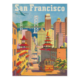 Postcard with Vintage San Francisco Poster