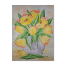 Postcard Yellow Tulips
