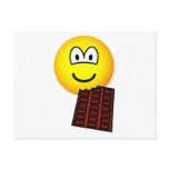 Chocolate eating emoticon   postcards
