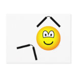Nunchaku emoticon martial arts  postcards