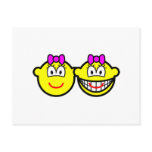 Identical twins buddy icon Girls  postcards