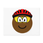 Biker emoticon muddy  postcards