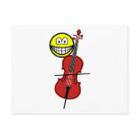 Cello playing smile   postcards