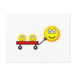 Pulled in red wagon emoticon   postcards