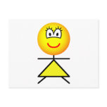 Stickfigure emoticon woman  postcards