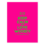 [UK Flag] keep calm and love woody  Postcards
