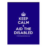 [Crown] keep calm & aid the disabled  Postcards