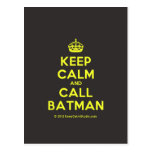 [Crown] keep calm and call batman  Postcards
