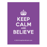 [Crown] keep calm and believe  Postcards