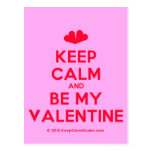 [Two hearts] keep calm and be my valentine  Postcards