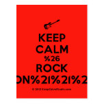 [Electric guitar] keep calm %26 rock on%21%21%21  Postcards