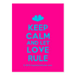 [Two hearts] keep calm and let love rule  Postcards