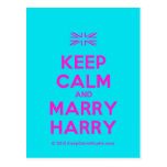 [UK Flag] keep calm and marry harry  Postcards