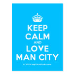 [Crown] keep calm and love man city  Postcards