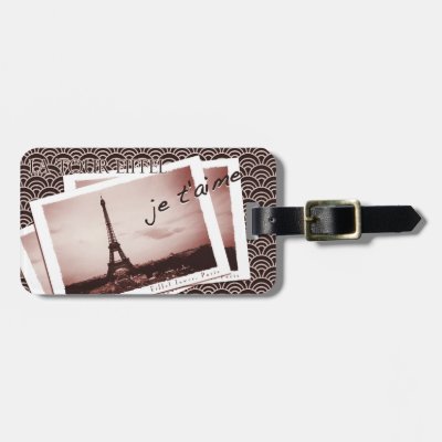Postcards from Paris Vintage Photograph Tags For Bags