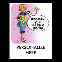 Postcards - Polka Dot Martini Diva postcards
