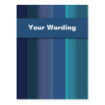 Postcards template - customizable blue stripes