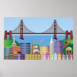 Poste del ejemplo del dibujo del paisaje urbano de impresiones