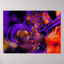 Poster Abstract Art Metal Purple Orange Crochet 2 posters