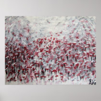 Poster - Abstract Art - Poppies In Winter