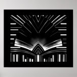 Poster Abstract Art Silver Stripe Bend