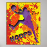Poster abstracto del jugador de básquet