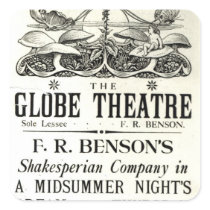 Poster advertising 'A Midsummer Night's Dream' Square Stickers