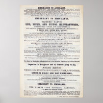 Poster advertising emigrant services
