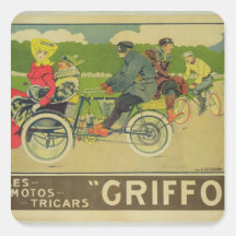 Poster advertising square sticker