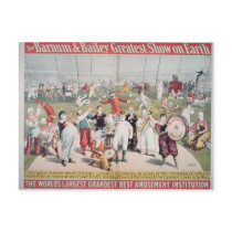 Poster advertising the Barnum Postcards