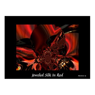 Poster Art Abstract Jeweled Silk In Red print