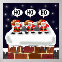 Poster "Attack of The Mini-Santas" - by Kev Moore