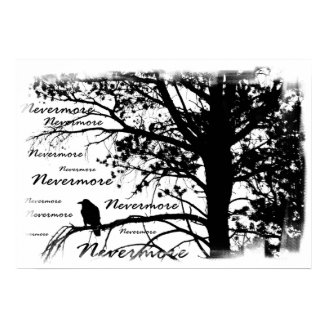 Poster - B&W Nevermore Raven Silhouette