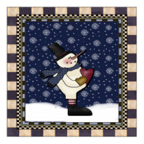 Poster - Big Heart Snowman posters by christmas_tshirts Poster - Big Heart Snowman posters