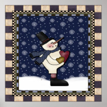 Poster - Big Heart Snowman