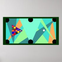 POSTER BILLIARDS Pool Table ABSTRACT Racked&Ready