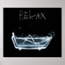 Poster- Blue Relax X-Ray Skeleton Bath Time