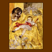 Poster: Child & Saint Bernard: Art by Anders Zorn posters