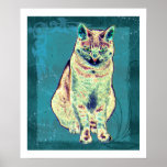 Poster colorido del gato