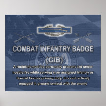 Poster de la insignia de infantería (CIB) de comba